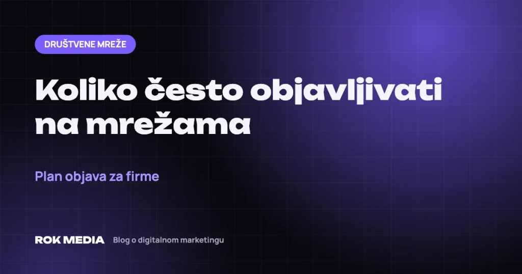 Koliko često objavljivati na društvenim mrežama i što objavljivati – ROK MEDIA blog